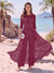 Jumpsuit Scoop Half Sleeves Floor-Length Mother of the Bride Dresses with Applique