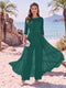 Jumpsuit Scoop Half Sleeves Floor-Length Mother of the Bride Dresses with Applique