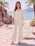 Jumpsuit Scoop Half Sleeves Floor-Length Mother of the Bride Dresses with Applique
