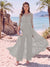 Jumpsuit Scoop Half Sleeves Floor-Length Mother of the Bride Dresses with Applique