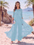 Jumpsuit Scoop Half Sleeves Floor-Length Mother of the Bride Dresses with Applique