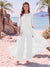 Jumpsuit Scoop Half Sleeves Floor-Length Mother of the Bride Dresses with Applique