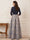 A-Line/Princess 3/4 Sleeves Shirt Collar Floor-Length Mother Of The Bride Dresses With Bowknot