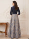 A-Line/Princess 3/4 Sleeves Shirt Collar Floor-Length Mother Of The Bride Dresses With Bowknot