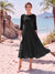 A-Line/Princess Scoop 3/4 Sleeves Knee-Length Mother of the Bride Dresses with Applique
