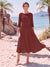 A-Line/Princess Scoop 3/4 Sleeves Knee-Length Mother of the Bride Dresses with Applique