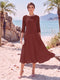 A-Line/Princess Scoop 3/4 Sleeves Knee-Length Mother of the Bride Dresses with Applique