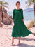 A-Line/Princess Scoop 3/4 Sleeves Knee-Length Mother of the Bride Dresses with Applique