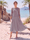 A-Line/Princess Scoop 3/4 Sleeves Knee-Length Mother of the Bride Dresses with Applique