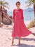 A-Line/Princess Scoop 3/4 Sleeves Knee-Length Mother of the Bride Dresses with Applique