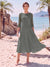 A-Line/Princess Scoop 3/4 Sleeves Knee-Length Mother of the Bride Dresses with Applique