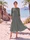 A-Line/Princess Scoop 3/4 Sleeves Knee-Length Mother of the Bride Dresses with Applique