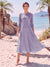 A-Line/Princess Scoop 3/4 Sleeves Knee-Length Mother of the Bride Dresses with Applique