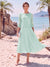 A-Line/Princess Scoop 3/4 Sleeves Knee-Length Mother of the Bride Dresses with Applique