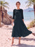 A-Line/Princess Scoop 3/4 Sleeves Knee-Length Mother of the Bride Dresses with Applique