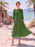A-Line/Princess Scoop 3/4 Sleeves Knee-Length Mother of the Bride Dresses with Applique