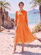 A-Line/Princess Scoop 3/4 Sleeves Knee-Length Mother of the Bride Dresses with Applique
