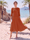 A-Line/Princess Scoop 3/4 Sleeves Knee-Length Mother of the Bride Dresses with Applique