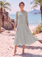 A-Line/Princess Scoop 3/4 Sleeves Knee-Length Mother of the Bride Dresses with Applique
