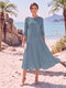A-Line/Princess Scoop 3/4 Sleeves Knee-Length Mother of the Bride Dresses with Applique