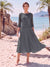A-Line/Princess Scoop 3/4 Sleeves Knee-Length Mother of the Bride Dresses with Applique