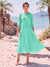 A-Line/Princess Scoop 3/4 Sleeves Knee-Length Mother of the Bride Dresses with Applique