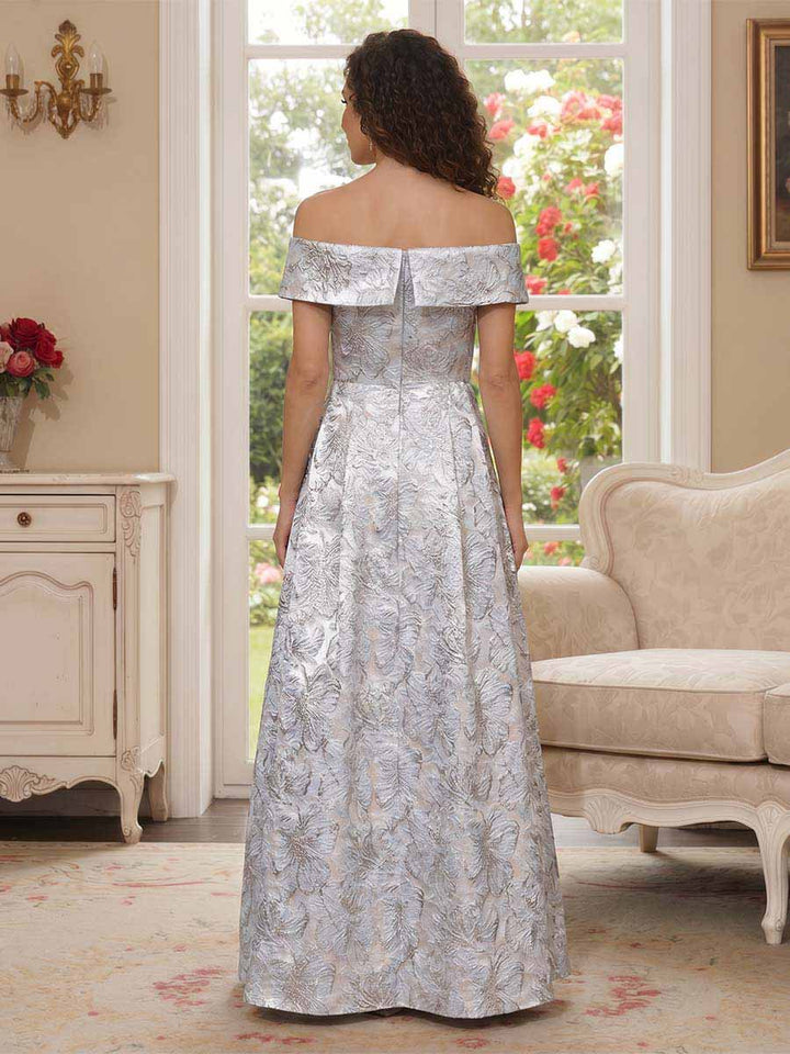 A-Line/Princess Sleeveless Off-the-Shoulder Floor-Length Mother Of The Bride Dresses With Flower