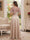 A-Line/Princess Short Sleeves V-Neck Floor-Length Mother Of The Bride Dresses With Appliques & Ruffles