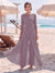 Jumpsuit Scoop 3/4 Sleeves Floor-Length Mother of the Bride Dresses with Applique & Lace