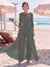 Jumpsuit Scoop 3/4 Sleeves Floor-Length Mother of the Bride Dresses with Applique & Lace