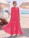 Jumpsuit Scoop 3/4 Sleeves Floor-Length Mother of the Bride Dresses with Applique & Lace