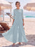 Jumpsuit Scoop 3/4 Sleeves Floor-Length Mother of the Bride Dresses with Applique & Lace
