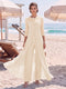 Jumpsuit Scoop 3/4 Sleeves Floor-Length Mother of the Bride Dresses with Applique & Lace