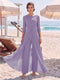 Jumpsuit Scoop 3/4 Sleeves Floor-Length Mother of the Bride Dresses with Applique & Lace