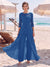 Jumpsuit Scoop 3/4 Sleeves Floor-Length Mother of the Bride Dresses with Applique & Lace