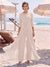 Jumpsuit Scoop 3/4 Sleeves Floor-Length Mother of the Bride Dresses with Applique & Lace