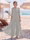 Jumpsuit Scoop 3/4 Sleeves Floor-Length Mother of the Bride Dresses with Applique & Lace