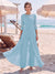 Jumpsuit Scoop 3/4 Sleeves Floor-Length Mother of the Bride Dresses with Applique & Lace