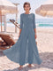 Jumpsuit Scoop 3/4 Sleeves Floor-Length Mother of the Bride Dresses with Applique & Lace