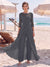 Jumpsuit Scoop 3/4 Sleeves Floor-Length Mother of the Bride Dresses with Applique & Lace