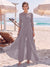 Jumpsuit Scoop 3/4 Sleeves Floor-Length Mother of the Bride Dresses with Applique & Lace