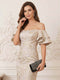 Trumpet/Mermaid Short Sleeves Off-the-Shoulder Floor-Length Mother Of The Bride Dresses With Ruffles