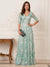A-Line/Princess Half Sleeves V-Neck Floor-Length Mother Of The Bride Dresses With Lace & Applique