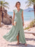 A-Line/Princess Short Sleeves V-Neck Floor-Length Mother Of The Bride Dresses With Ruffles