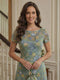 A-Line/Princess Short Sleeves Scoop Floor-Length Mother Of The Bride Dresses With Embroidery