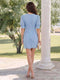 Sheath/Column Scoop Half Sleeves Mini Wedding Guest Dresses with Floral & Lace