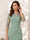 Sheath/Column Scoop 3/4 Sleeves Floor-Length Mother of the Bride Dresses with Applique & Ruffles