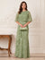 A-Line/Princess Scoop Half Sleeves Floor-Length Mother of the Bride Dresses with Ruffles