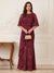 A-Line/Princess Scoop Half Sleeves Floor-Length Mother of the Bride Dresses with Ruffles