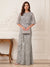 A-Line/Princess Scoop Half Sleeves Floor-Length Mother of the Bride Dresses with Ruffles